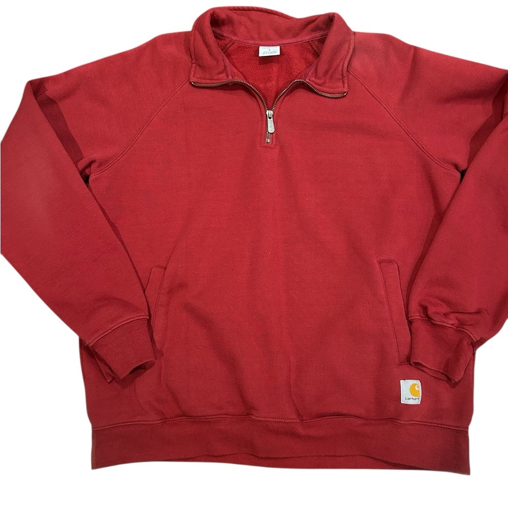 Carhartt Men's Burgundy Zip-Up Sweater